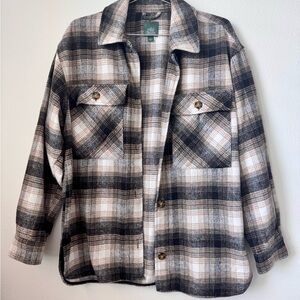 Wild Fable Black and White Plaid Utility Jacket